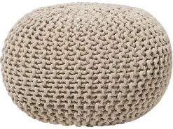 Best Beliani Pouf CONRAD Cotone chiaro Beige