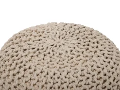 Best Beliani Pouf CONRAD Cotone chiaro Beige