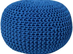 Best Beliani Pouf CONRAD Cotone marino Blu