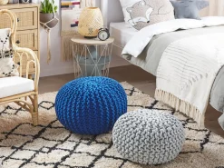 Best Beliani Pouf CONRAD Cotone marino Blu