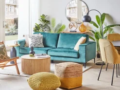 Discount Beliani Pouf CONRAD Cotone Giallo