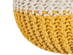 Outlet Beliani Pouf CONRAD Cotone Giallo Beige Giallo