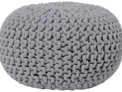 Clearance Beliani Pouf CONRAD Cotone Grigio
