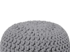 Clearance Beliani Pouf CONRAD Cotone Grigio