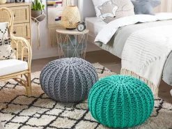 Outlet Beliani Pouf CONRAD Cotone scuro Grigio