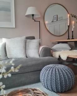Outlet Beliani Pouf CONRAD Cotone scuro Grigio