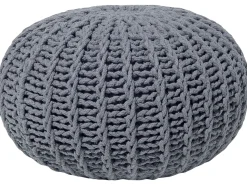 Outlet Beliani Pouf CONRAD Cotone scuro Grigio