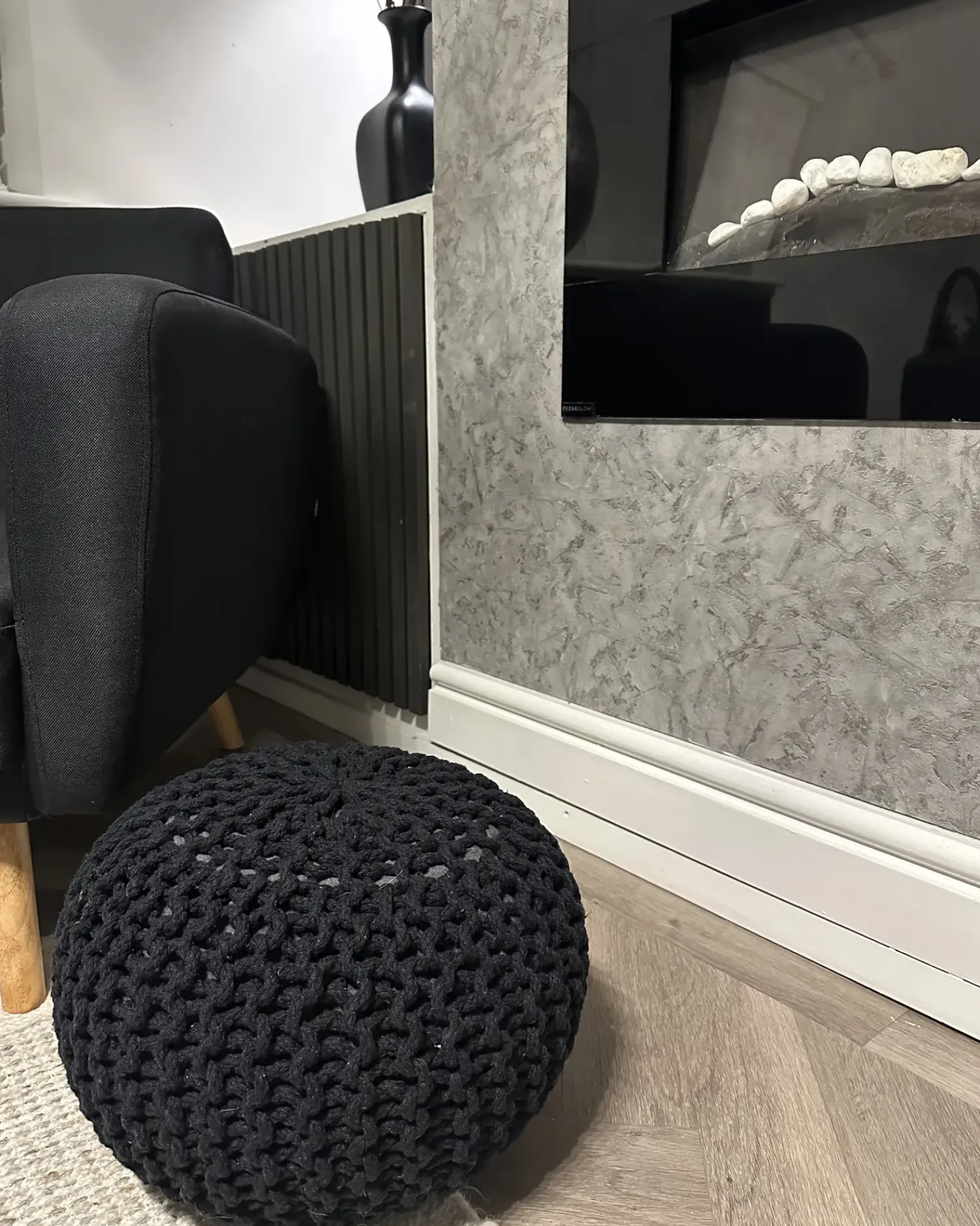 Online Beliani Pouf CONRAD Cotone Nero