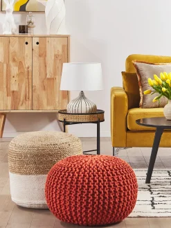 Best Beliani Pouf CONRAD Cotone Rame