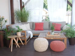 Sale Beliani Pouf CONRAD Cotone Rame Marrone