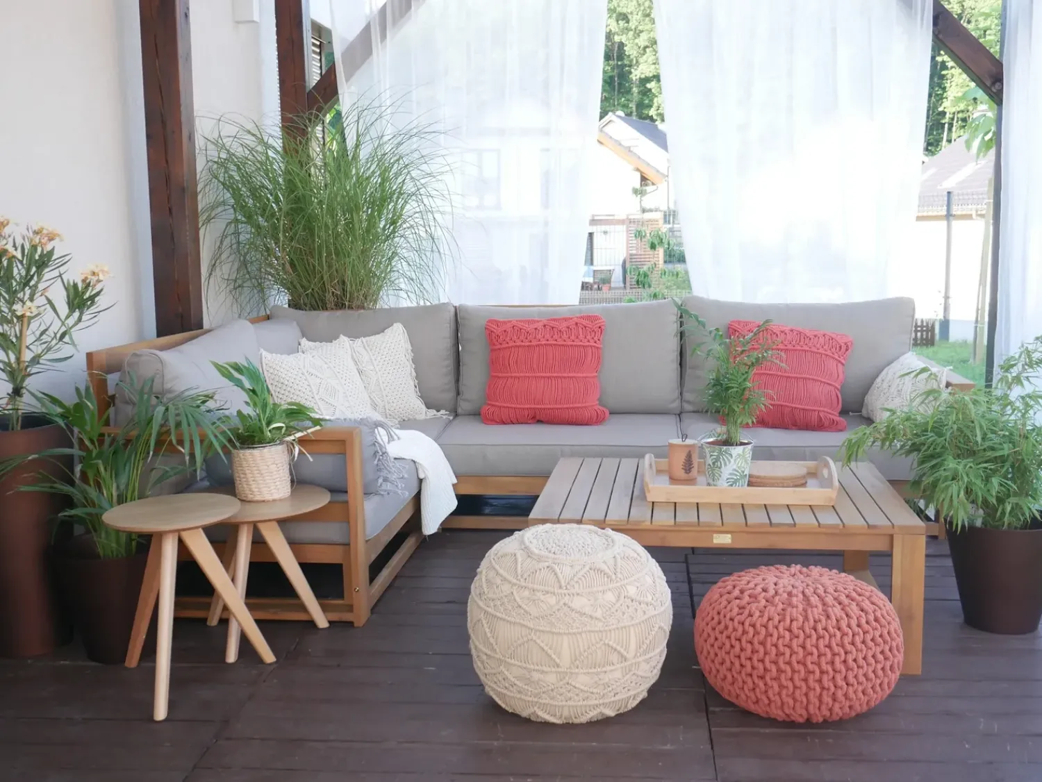 Sale Beliani Pouf CONRAD Cotone Rame Marrone