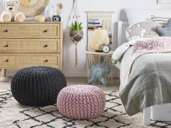 Sale Beliani Pouf CONRAD Cotone Rosa