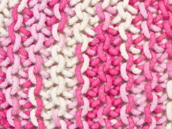 Discount Beliani Pouf CONRAD Cotone Rosa Bianco Rosa