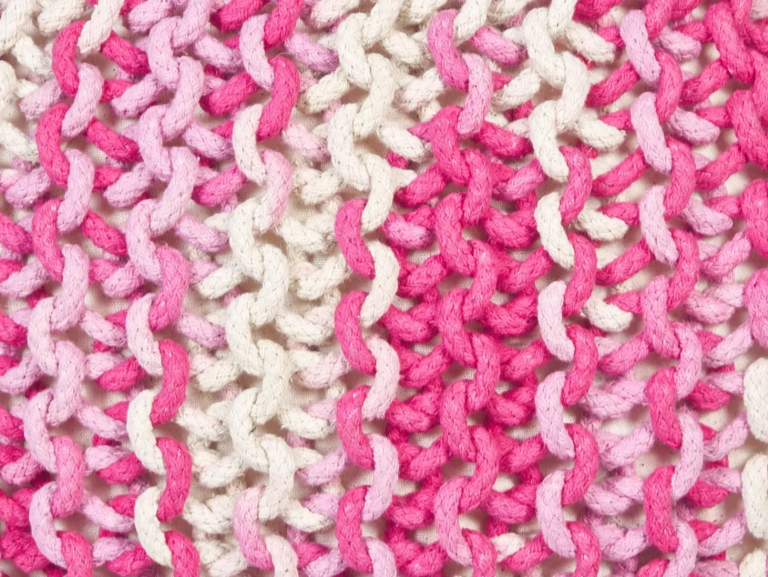 Discount Beliani Pouf CONRAD Cotone Rosa Bianco Rosa
