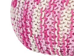 Discount Beliani Pouf CONRAD Cotone Rosa Bianco Rosa