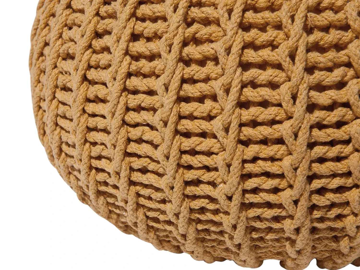 Clearance Beliani Pouf CONRAD Cotone Senape Giallo