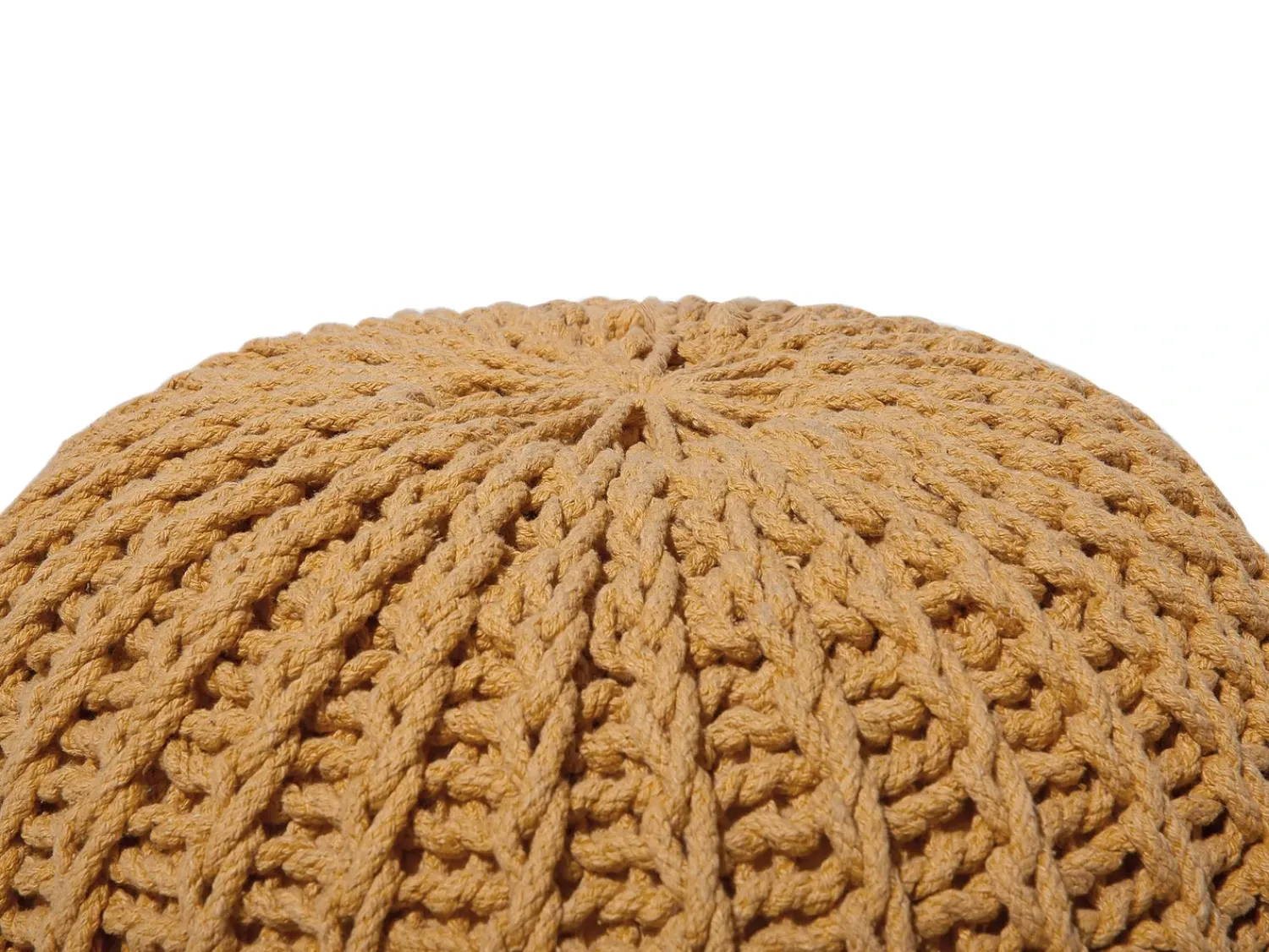 Clearance Beliani Pouf CONRAD Cotone Senape Giallo