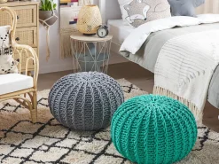 Beliani Pouf CONRAD Cotone smeraldo Verde