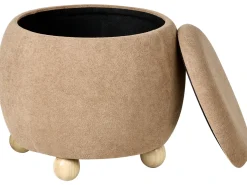 Discount Beliani Pouf contenitore ANNABELLA Bouclé chiaro Marrone