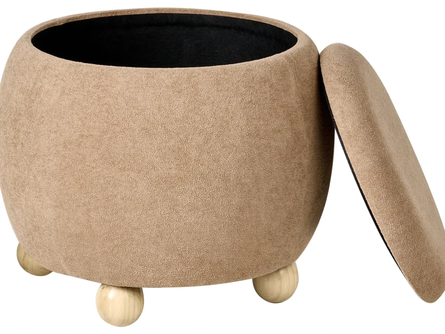 Discount Beliani Pouf contenitore ANNABELLA Bouclé chiaro Marrone