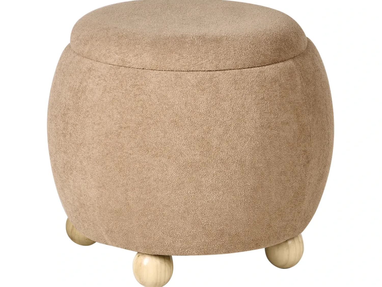Discount Beliani Pouf contenitore ANNABELLA Bouclé chiaro Marrone