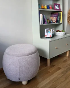 Clearance Beliani Pouf contenitore ANNABELLA Bouclé chiaro Beige