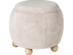 Clearance Beliani Pouf contenitore ANNABELLA Bouclé chiaro Beige