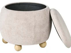 Clearance Beliani Pouf contenitore ANNABELLA Bouclé chiaro Beige