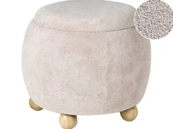 Clearance Beliani Pouf contenitore ANNABELLA Bouclé chiaro Beige