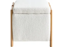 New Beliani EDLAND Bouclé 45 cm 43 cm Bianco Bianco Marrone