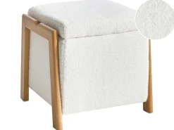 New Beliani EDLAND Bouclé 45 cm 43 cm Bianco Bianco Marrone