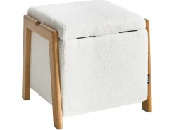 New Beliani EDLAND Bouclé 45 cm 43 cm Bianco Bianco Marrone