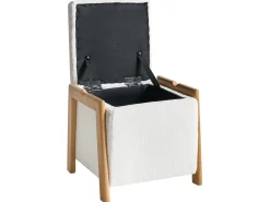New Beliani EDLAND Bouclé 45 cm 43 cm Bianco Bianco Marrone