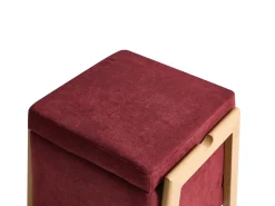 Best Beliani EDLAND Tessuto 45 cm 43 cm Bordeaux Rosso Marrone