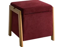 Best Beliani EDLAND Tessuto 45 cm 43 cm Bordeaux Rosso Marrone
