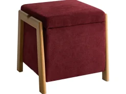 Best Beliani EDLAND Tessuto 45 cm 43 cm Bordeaux Rosso Marrone