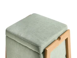 Discount Beliani EDLAND Tessuto 45 cm 43 cm Verde chiaro Marrone Verde