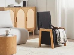 Beliani EDLAND Tessuto 45 cm 43 cm Nero Marrone Nero