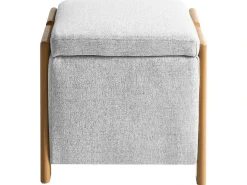 Clearance Beliani EDLAND Tessuto 45 cm 43 cm Grigio chiaro Grigio Marrone