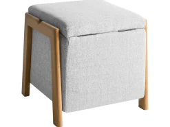 Clearance Beliani EDLAND Tessuto 45 cm 43 cm Grigio chiaro Grigio Marrone
