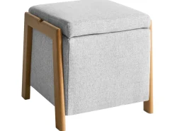 Clearance Beliani EDLAND Tessuto 45 cm 43 cm Grigio chiaro Grigio Marrone