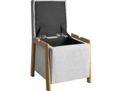 Clearance Beliani EDLAND Tessuto 45 cm 43 cm Grigio chiaro Grigio Marrone