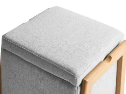 Clearance Beliani EDLAND Tessuto 45 cm 43 cm Grigio chiaro Grigio Marrone
