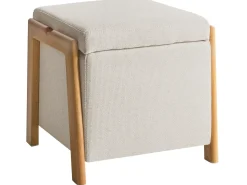 New Beliani EDLAND Tessuto 45 cm 43 cm Beige chiaro Beige Marrone