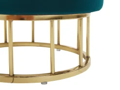 Outlet Beliani Pouf contenitore ELGIN Velluto Foglia di tè Oro Blu