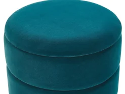 Outlet Beliani Pouf contenitore ELGIN Velluto Foglia di tè Oro Blu