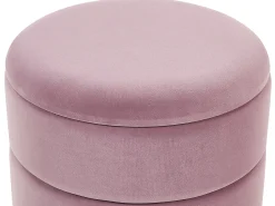 Outlet Beliani Pouf contenitore ELGIN Velluto Rosa Rosa Oro