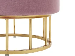 Outlet Beliani Pouf contenitore ELGIN Velluto Rosa Rosa Oro