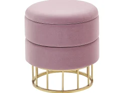 Outlet Beliani Pouf contenitore ELGIN Velluto Rosa Rosa Oro