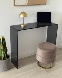 Discount Beliani Pouf contenitore ELGIN Velluto Tortora Beige Oro